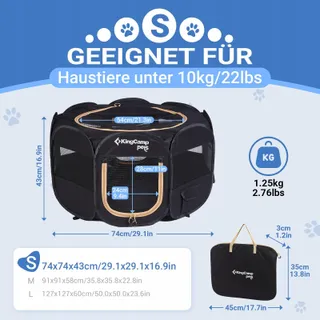 KINGCAMP Draagbare Puppyren voor Honden Katten S — miniatuur 2