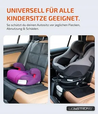 LIONSTRONG Beschermmat Voor Autostoeltje ISOFIX Waterdicht Zwart — miniatuur 2