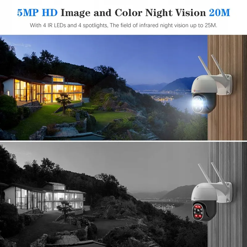 CTRONICS 5MP WiFi PTZ IP Camera Persoonsdetectie Nachtzicht — foto 5