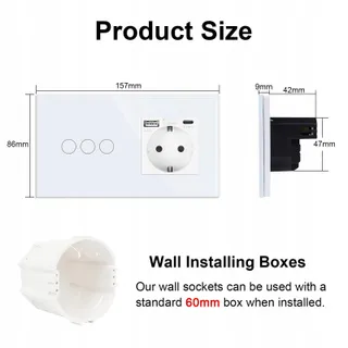 JIMEIDA USB Stopcontact 20W Snelladen met Lichtschakelaar Versie 2 — miniatuur 5