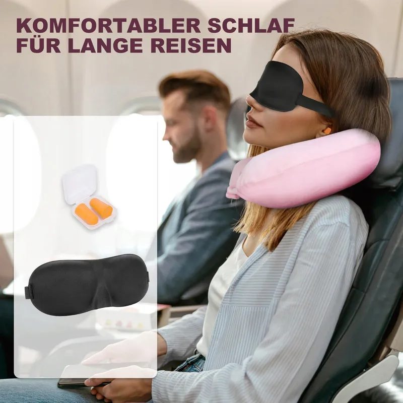 CIROLD Ergonomisch Opblaasbaar Reiskussen Nek Roze — foto 6