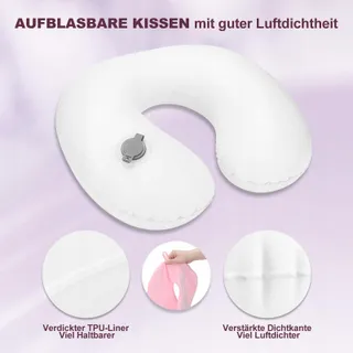 CIROLD Ergonomisch Opblaasbaar Reiskussen Nek Roze — miniatuur 8