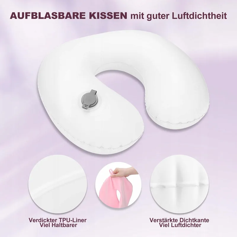 CIROLD Ergonomisch Opblaasbaar Reiskussen Nek Roze — foto 8