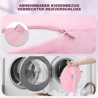 CIROLD Ergonomisch Opblaasbaar Reiskussen Nek Roze — miniatuur 4