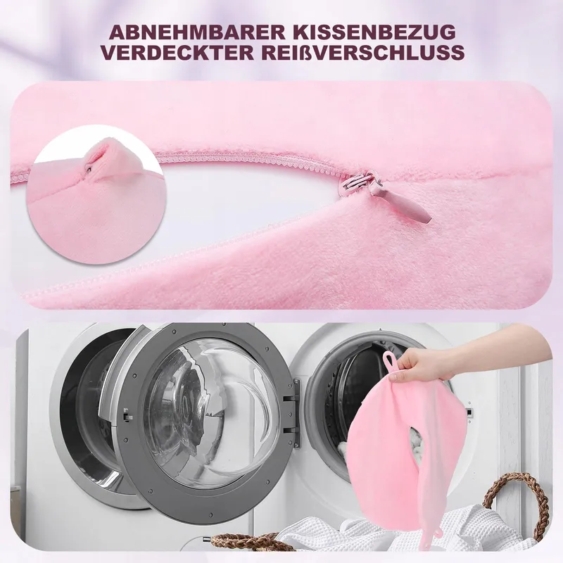 CIROLD Ergonomisch Opblaasbaar Reiskussen Nek Roze — foto 4