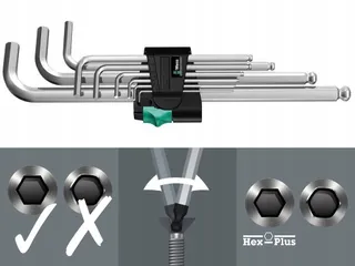 WERA Haakse Sleutelset Metrisch 9-delig Verchroomd — miniatuur 10