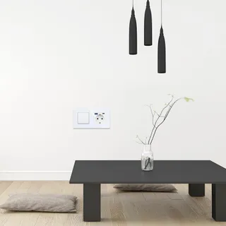 JIMEIDA Lichtschakelaar Met USB Stopcontact Wit USB A/C 3,1A Modern — miniatuur 3