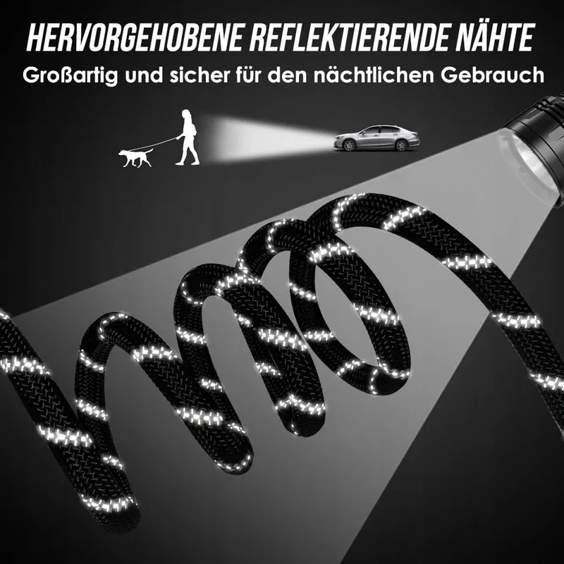 EYEIN Hondenriem 3m Verstelbaar Reflecterend Zwart — foto 7