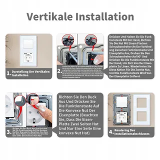LIAONFOY Glazen Lichtschakelaar 1-weg Schuko 20W Wit 110-250V — miniatuur 7