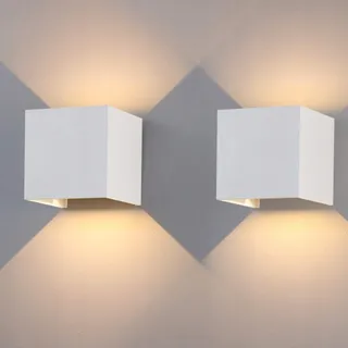 KLIGHTEN 2x LED Wandlamp Binnen Buiten 12W IP65 Warmwit — miniatuur 1