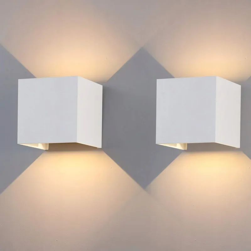 KLIGHTEN 2x LED Wandlamp Binnen Buiten 12W IP65 Warmwit — foto 1