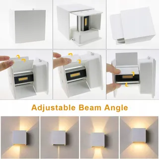 KLIGHTEN 2x LED Wandlamp Binnen Buiten 12W IP65 Warmwit — miniatuur 2