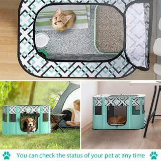Opvouwbare Hondenomheining Puppyren Draagbaar Honden Katten — miniatuur 3