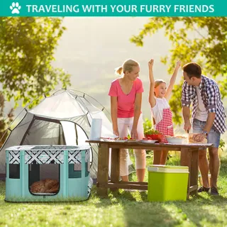 Opvouwbare Hondenomheining Puppyren Draagbaar Honden Katten — miniatuur 6