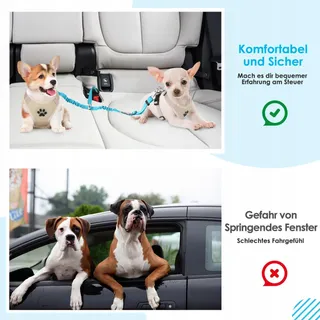 SLOWTON DoubleTon Veiligheidsgordel Hond Verstelbaar Lichtblauw — miniatuur 6