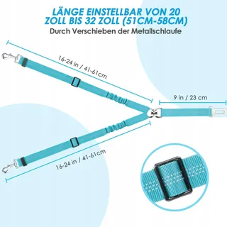 SLOWTON DoubleTon Veiligheidsgordel Hond Verstelbaar Lichtblauw — miniatuur 7