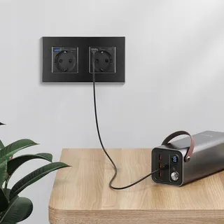 CNBINGO Schuko Stopcontact Inbouw USB C/A 20W Zwart — miniatuur 4