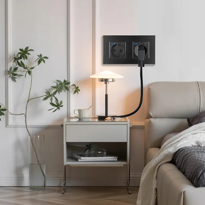 CNBINGO Schuko Stopcontact Inbouw USB C/A 20W Zwart — foto 3