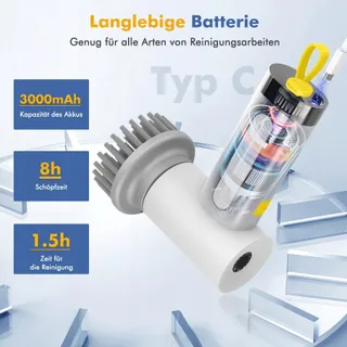 ETENTOUS Elektrische Schoonmaakborstel Badkamer Voegen 5 Koppen — miniatuur 4