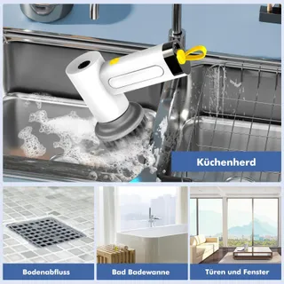 ETENTOUS Elektrische Schoonmaakborstel Badkamer Voegen 5 Koppen — miniatuur 7