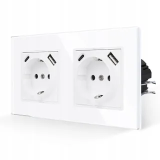 JIMEIDA Dubbel Stopcontact USB 16A Type C Wit 157x86mm — miniatuur 1