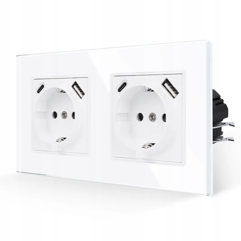 JIMEIDA Dubbel Stopcontact USB 16A Type C Wit 157x86mm — foto 1