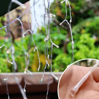 INTERGO LED Lichtgordijn Buiten 15M 600 LED 8 Modi Kleuren — miniatuur 5