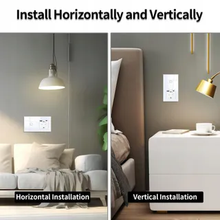 JIMEIDA Touch Lichtschakelaar Met USB A/C Stopcontact Snel Opladen Wit — miniatuur 6