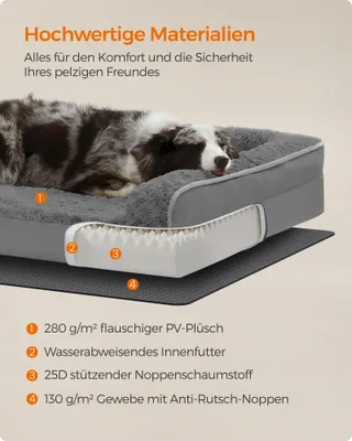 FEANDREA Orthopedisch Hondenbed Groot Waterdicht 106x81x18cm — miniatuur 6