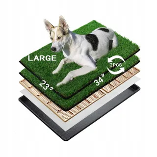 MEEXPAWS Hondentoilet Kunstgras Groot 85x59cm — miniatuur 1