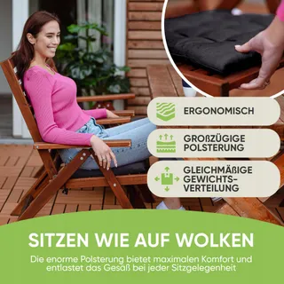 GRÄFENSTAYN Stoelkussens Binnen Buiten Zwart 40x40x3cm Set 4 — miniatuur 2