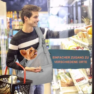 NASJAC Hondendraagtas Verstelbare Riem Net Grijs — miniatuur 7