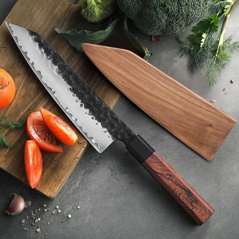 HEZHEN Kiritsuke Mes 21,5cm Japans Staal Redwood Handvat — foto 8