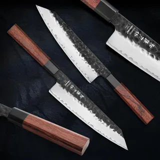 HEZHEN Kiritsuke Mes 21,5cm Japans Staal Redwood Handvat — miniatuur 3
