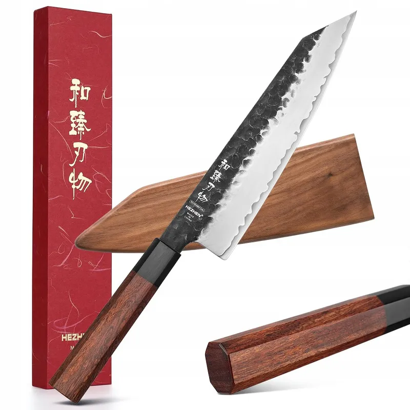HEZHEN Kiritsuke Mes 21,5cm Japans Staal Redwood Handvat — foto 1