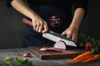HEZHEN Kiritsuke Mes 21,5cm Japans Staal Redwood Handvat — miniatuur 9