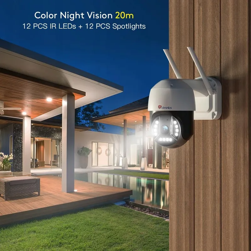 CTRONICS Bewakingscamera Buiten 4K 8MP WiFi PTZ Bewegingsdetectie IP66 — foto 9