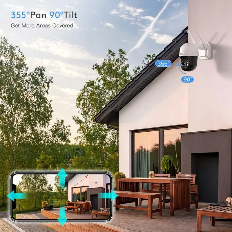 CTRONICS Bewakingscamera Buiten 4K 8MP WiFi PTZ Bewegingsdetectie IP66 — foto 7