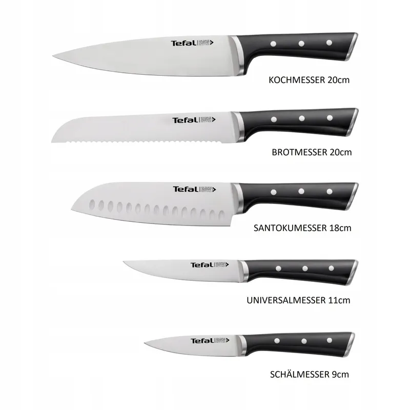 TEFAL Ice Force Messenblok Hout 5 Messen Roestvrij Staal — foto 6