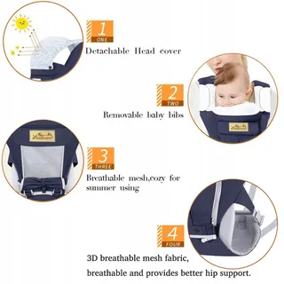VIEDOUCE Ergonomische Draagzak Katoen Licht Ademend 3-48 Maanden — miniatuur 6
