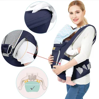 VIEDOUCE Ergonomische Draagzak Katoen Licht Ademend 3-48 Maanden — miniatuur 3