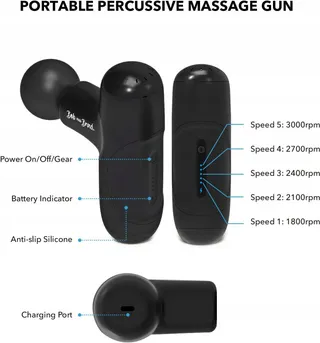 BOB AND BRAD Q2 Mini Massagepistool Zakformaat Spierherstel Zwart — miniatuur 10