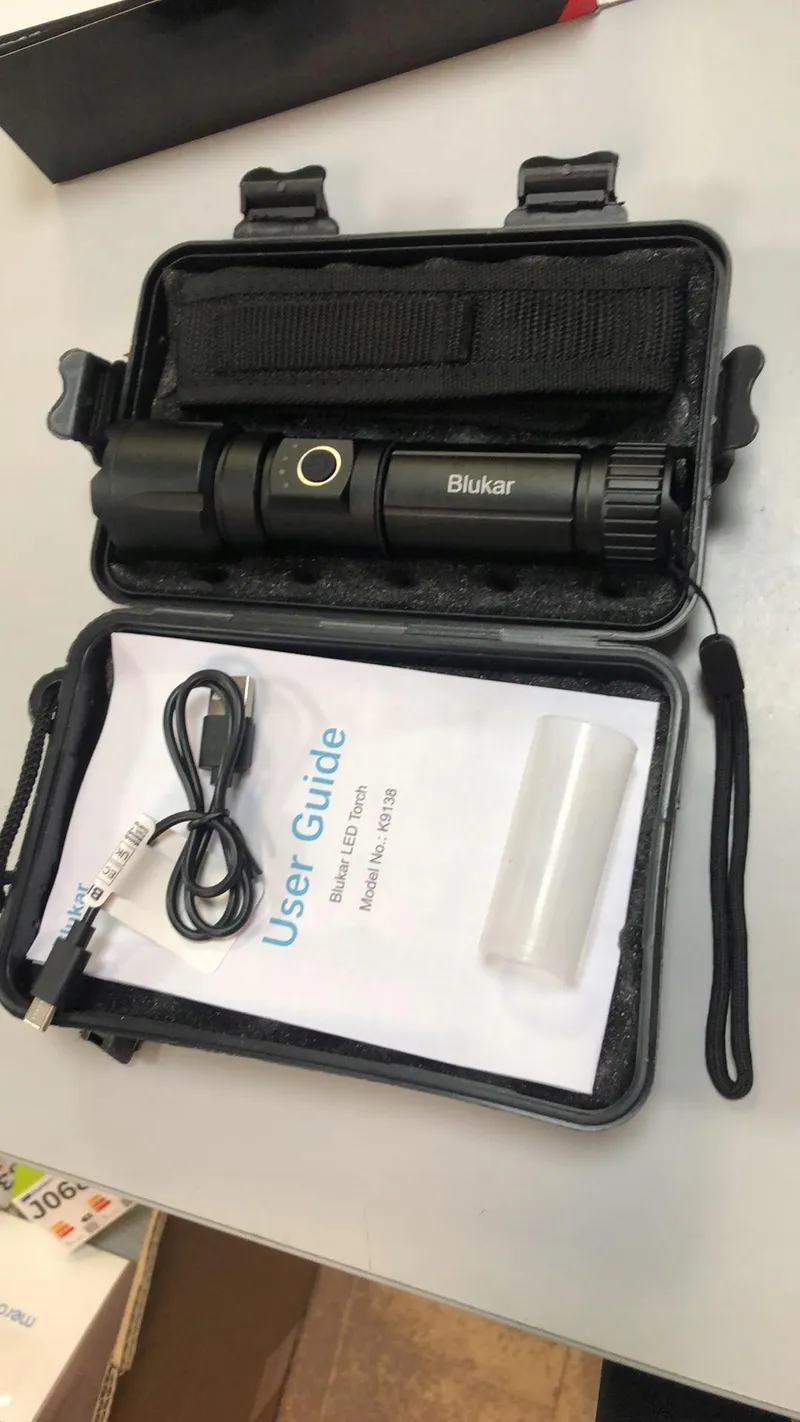 BLUKAR LED Zaklamp 20000 Lumen IP67 Waterdicht 5 Modi Zoom — foto 11