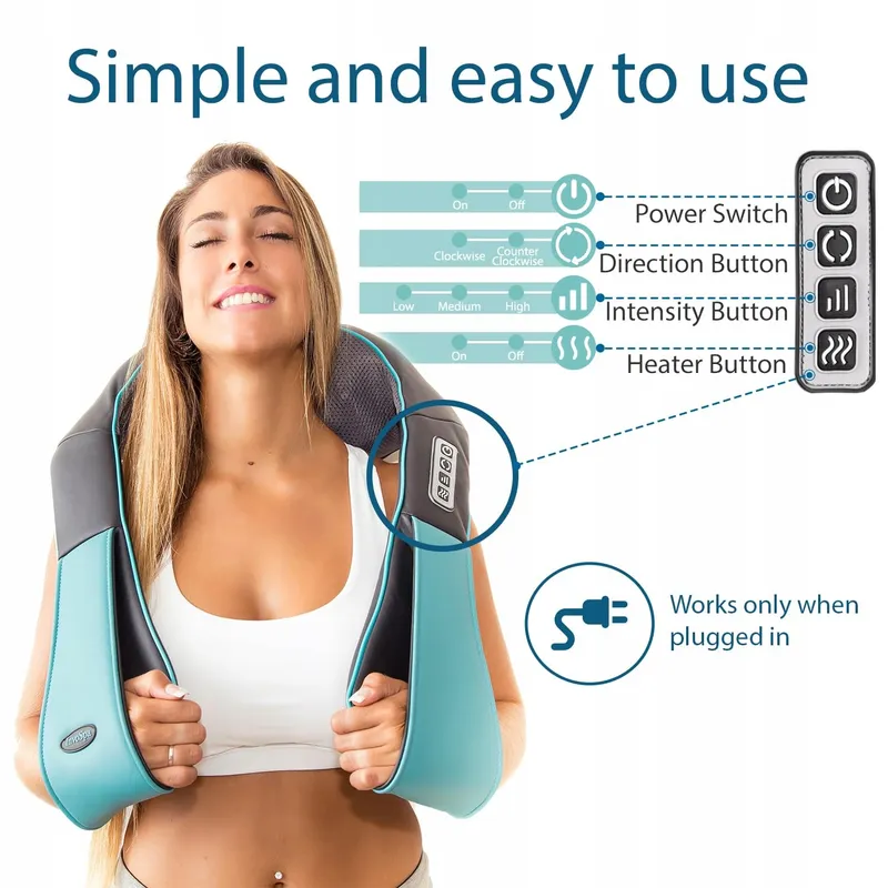 INVOSPA Shiatsu Massager Nek Rug Met Warmtefunctie — foto 2