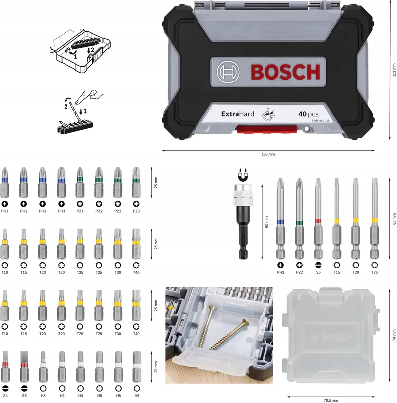 BOSCH Professional Boren- En Schroefbitset 40-delig Extra Hard — foto 3