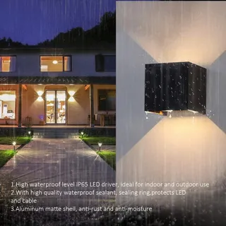 KLIGHTEN 2x LED Wandlamp Binnen Buiten 12W IP65 Warm Wit — miniatuur 4