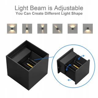 KLIGHTEN 2x LED Wandlamp Binnen Buiten 12W IP65 Warm Wit — miniatuur 3