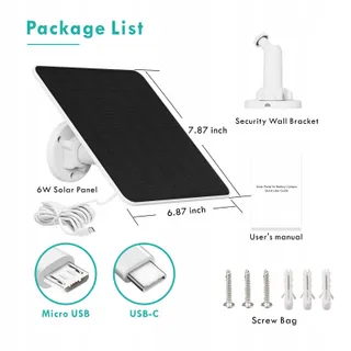 Zonnepaneel Voor Buitencamera's 6W USB Compatibel Met DC 5V — miniatuur 7