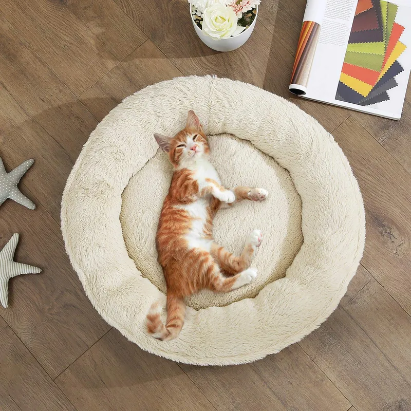 FEANDREA Donut Mand Voor Hond Kat Rond 55cm Bruin — foto 8