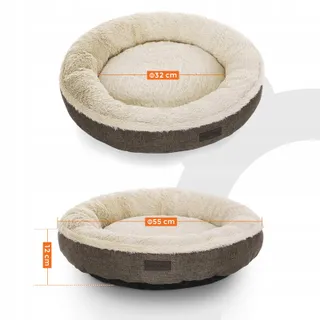 FEANDREA Donut Mand Voor Hond Kat Rond 55cm Bruin — miniatuur 6